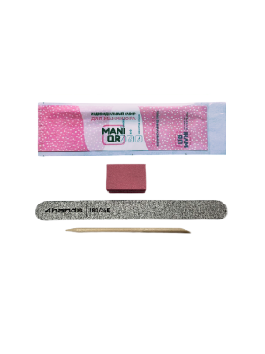 Набор для маникюра Mani QR (пилка прямая 180/240 18 см, баф 100/180 2,5х3,5 см, а/п)