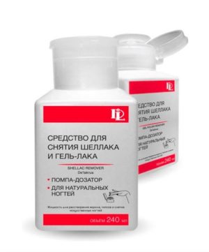 Жидкость для снятия гель-лака De'Lakrua с помпой, 240 мл