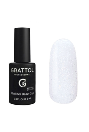 База для гель-лака каучуковая Grattol 02 Rubber Base Glitter, 9 мл