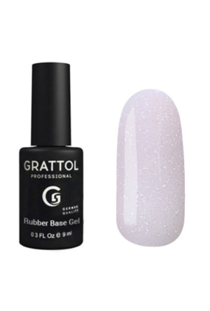 База для гель-лака каучуковая Grattol 03 Rubber Base Glitter, 9 мл