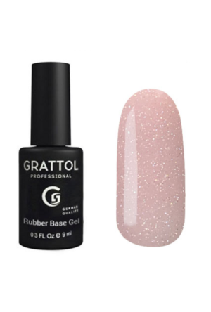 База для гель-лака каучуковая Grattol 06 Rubber Base Glitter, 9 мл