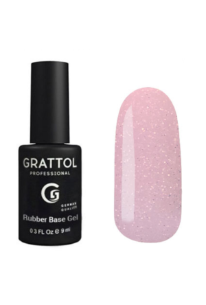База для гель-лака каучуковая Grattol 07 Rubber Base Glitter, 9 мл