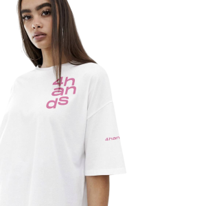 Футболка 4Hands белая NO STRESS CLUB, размер M