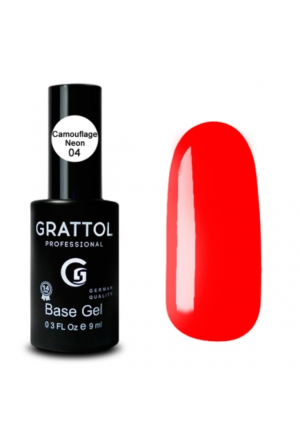 База для гель-лака каучуковая Grattol 04 Rubber Base Camouflage Neon, 9 мл