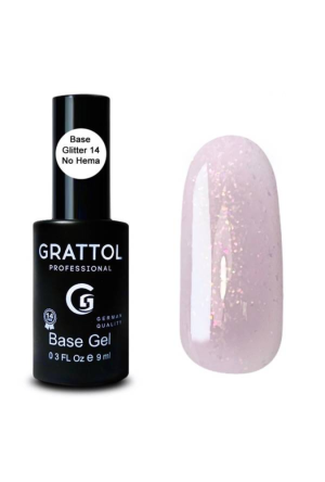 База для гель-лака каучуковая Grattol 14 Rubber Base Glitter, 9 мл