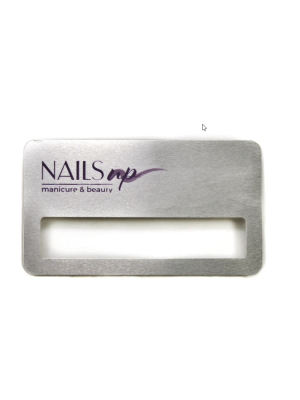 Бейдж металлический с окошком и магнитом Nails up