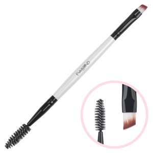 Кисть двухсторонняя для бровей, скошенная и винтовая щетка EVA BOND