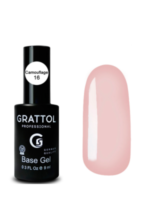 База для гель-лака каучуковая Grattol 16 Rubber Base Camouflage, 9 мл