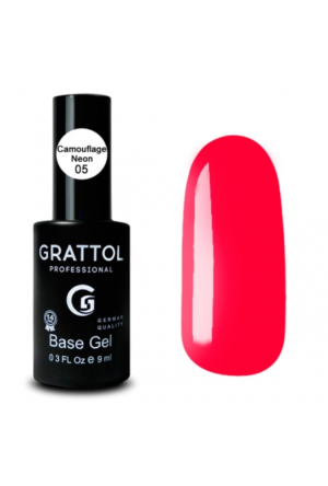 База для гель-лака каучуковая Grattol 05 Rubber Base Camouflage Neon, 9 мл