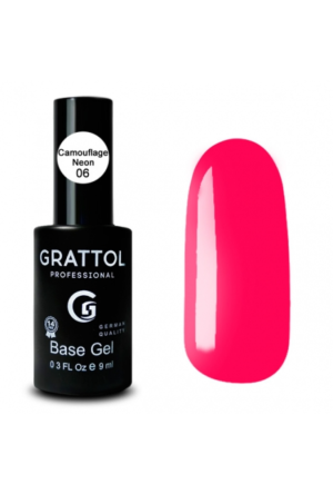 База для гель-лака каучуковая Grattol 06 Rubber Base Camouflage Neon, 9 мл