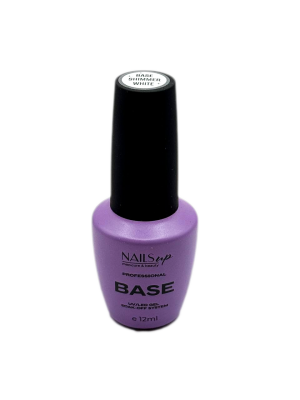База для гель-лака камуфлирующая с шиммером Nails up Shimmer White, 12 мл