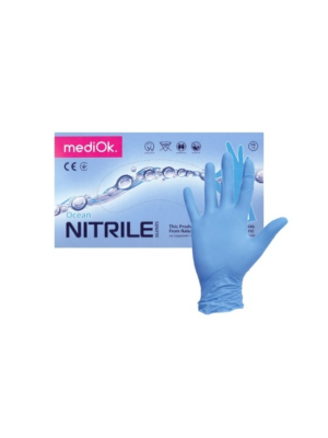 Перчатки нитриловые Mediok S голубые, 50пар/100шт