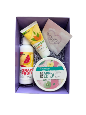 Набор 4hands №2 (Крем для рук 30 мл, Крем для ног 150 мл, Скраб 300 мл)