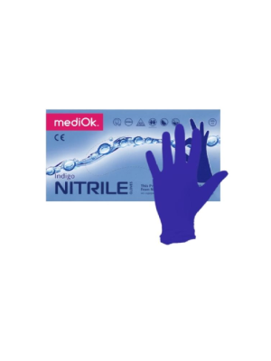 Перчатки нитриловые Mediok M индиго, 50 пар