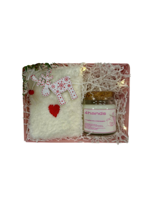 Новогодний набор 4hands №9 (Свеча парфюмированная, Носки)