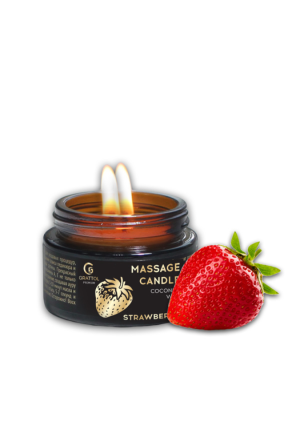 Свеча массажная на кокосовом воске Grattol Клубника, 30 мл