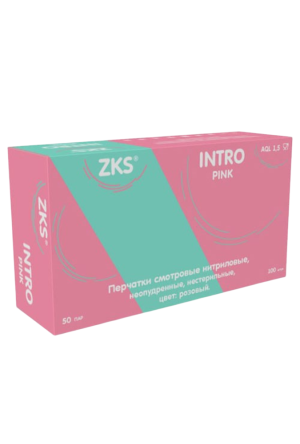 Перчатки нитриловые Zks M розовые, 50 пар