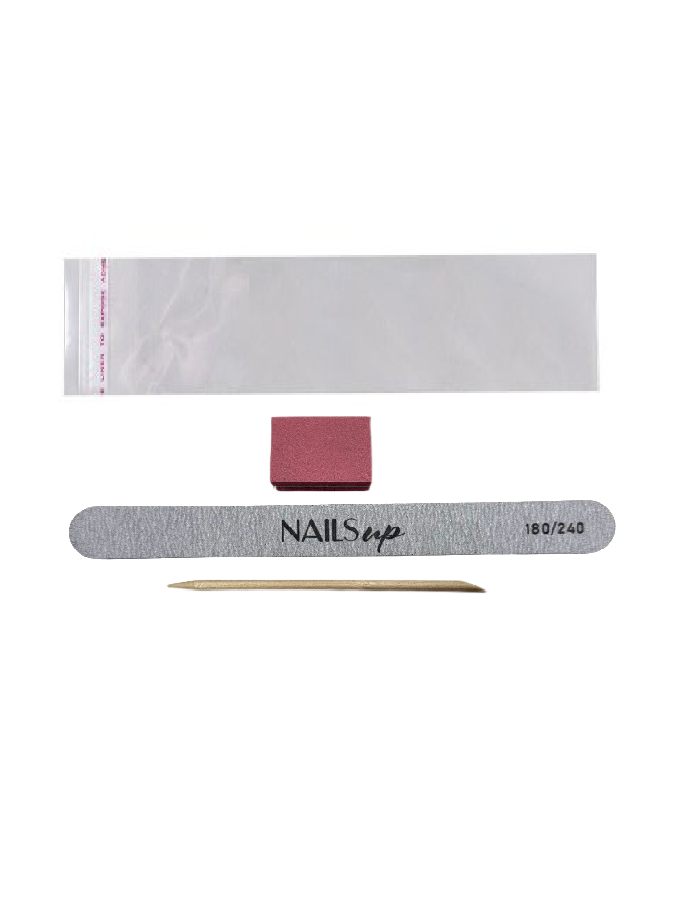 Набор для маникюра Nails up (пилка прямая 180/240 18 см, баф 100/180 2,5х3,5 см, а/п) БОПП пакет